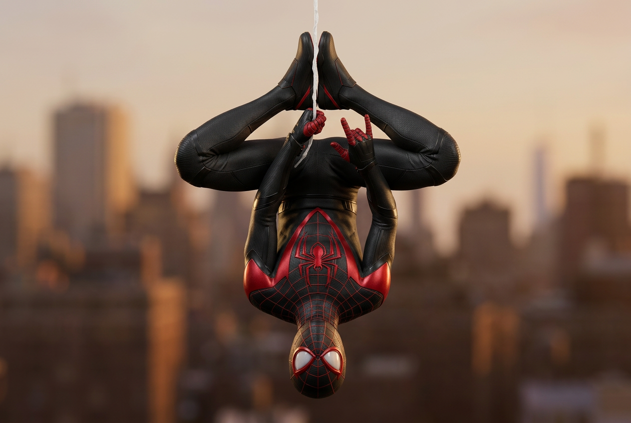 Weightless Figure Suspended Upside Down