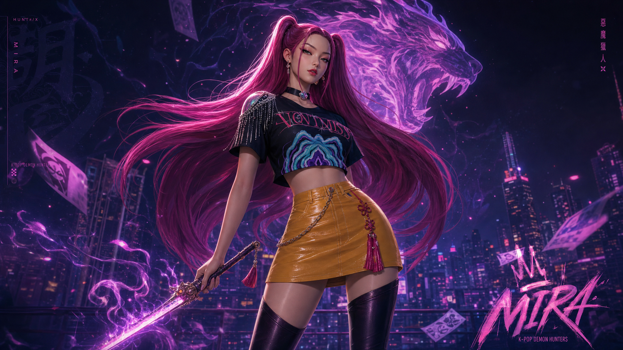 Mira K-Pop Demon Hunters Desktop Wallpaper