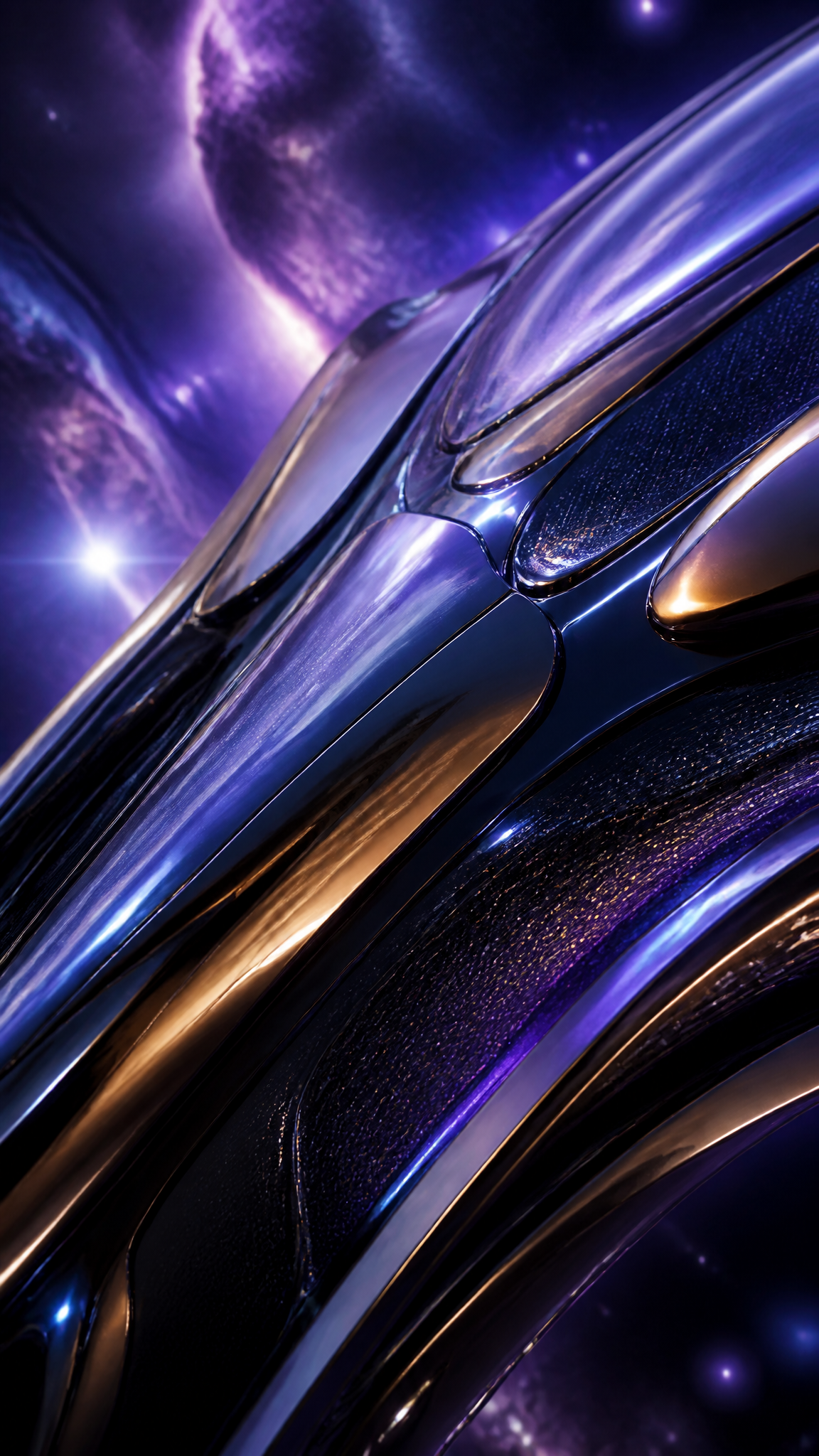 Indigo Liquid-Metal Mechanical Form