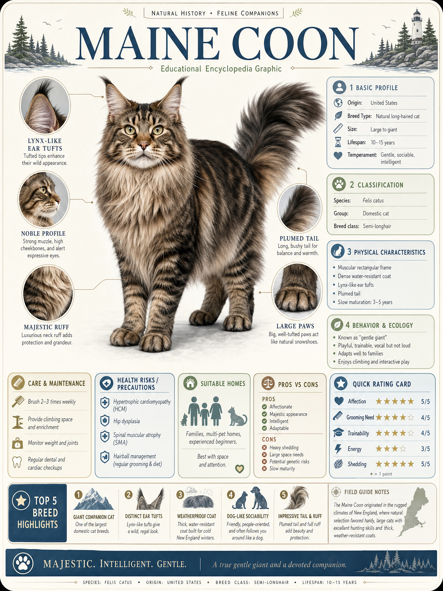 Maine Coon Educational Encyclopedia Card