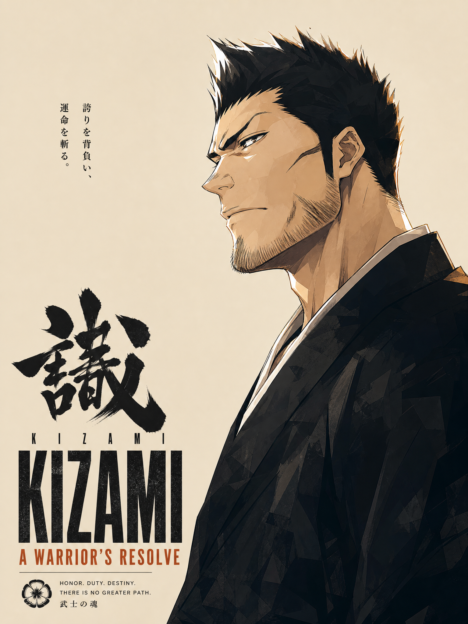 Isshin Minimalist Thick-Paint Poster