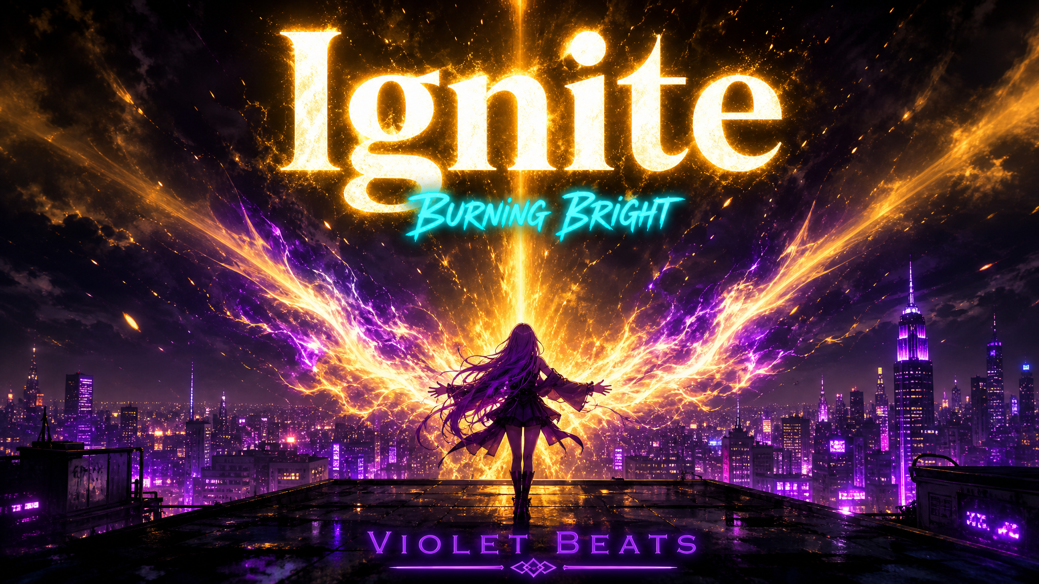 Ignite-Musikthumbnail mit Explosion auf dem Dach
