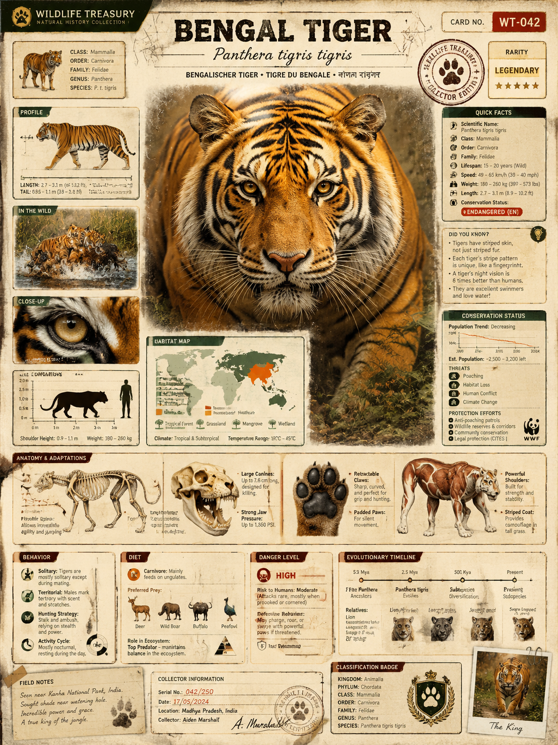 Wildlife Treasury Collector Card Template