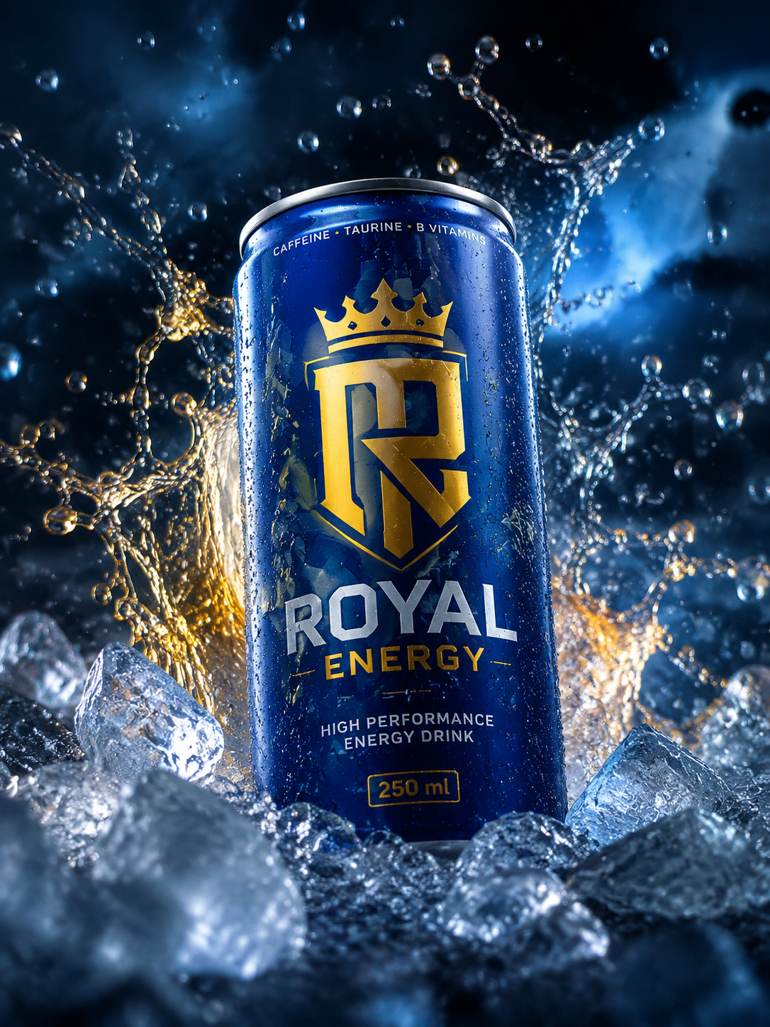 Luxury Beverage Can in a Liquid Splash