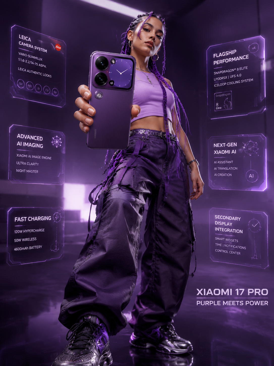 Campaña Xiaomi 17 Pro Purple Meets Power
