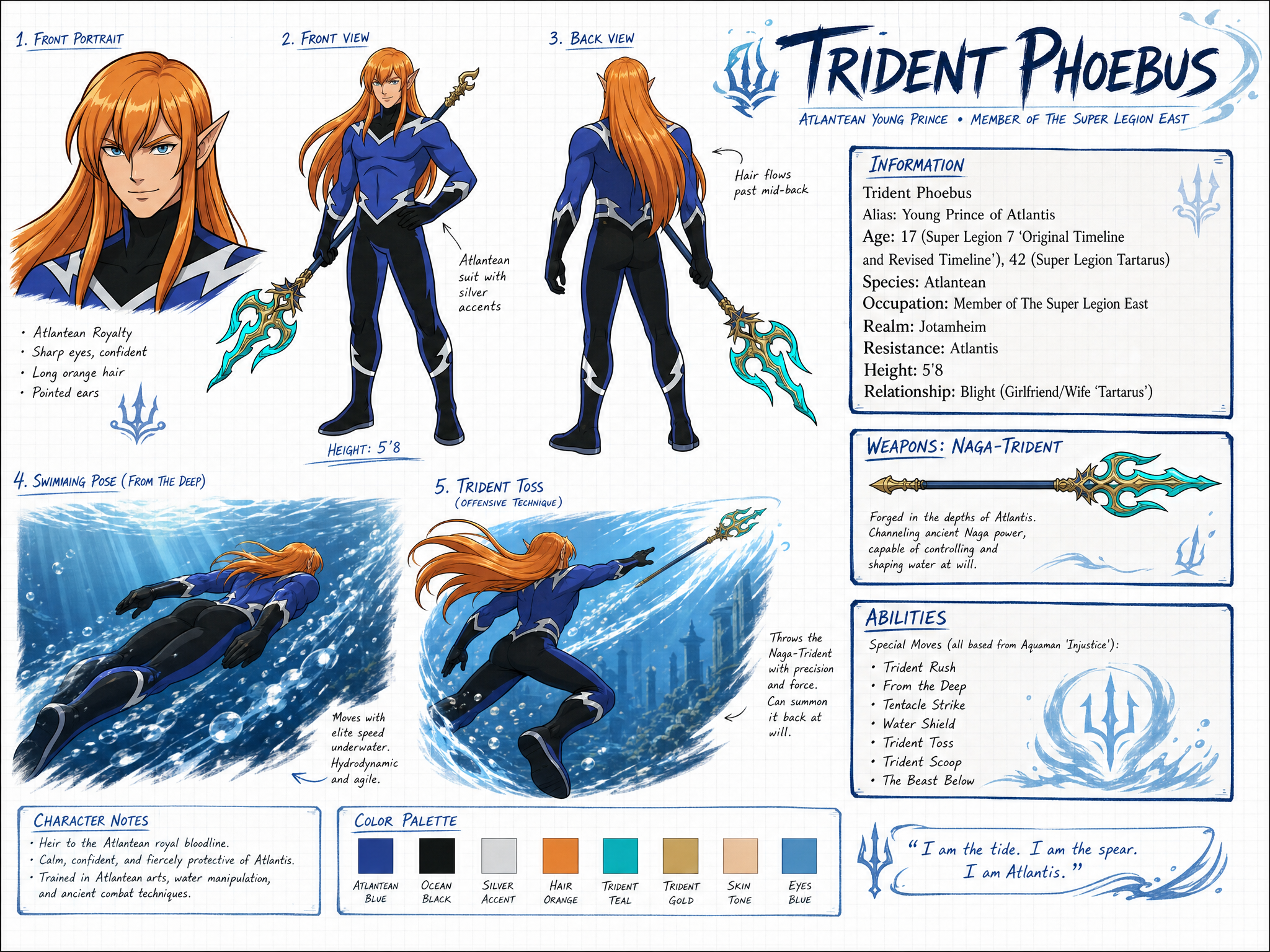 Trident Phoebus the Young Prince of Atlantis Character Sheet