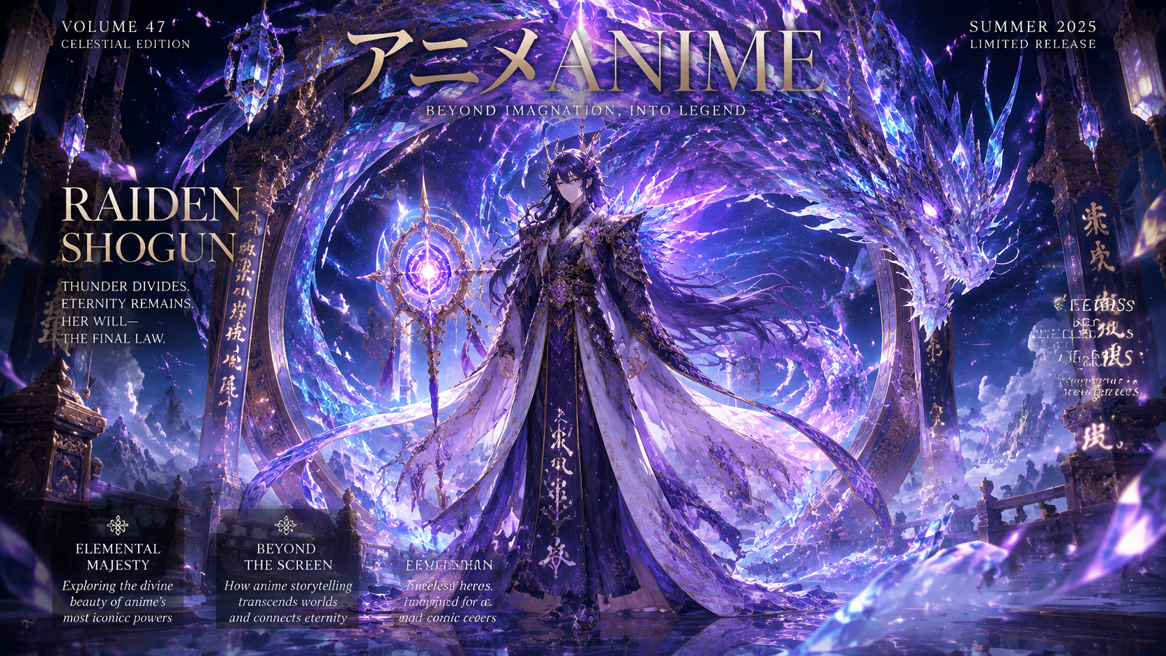 Celestial Anime Haute Couture Magazine Cover