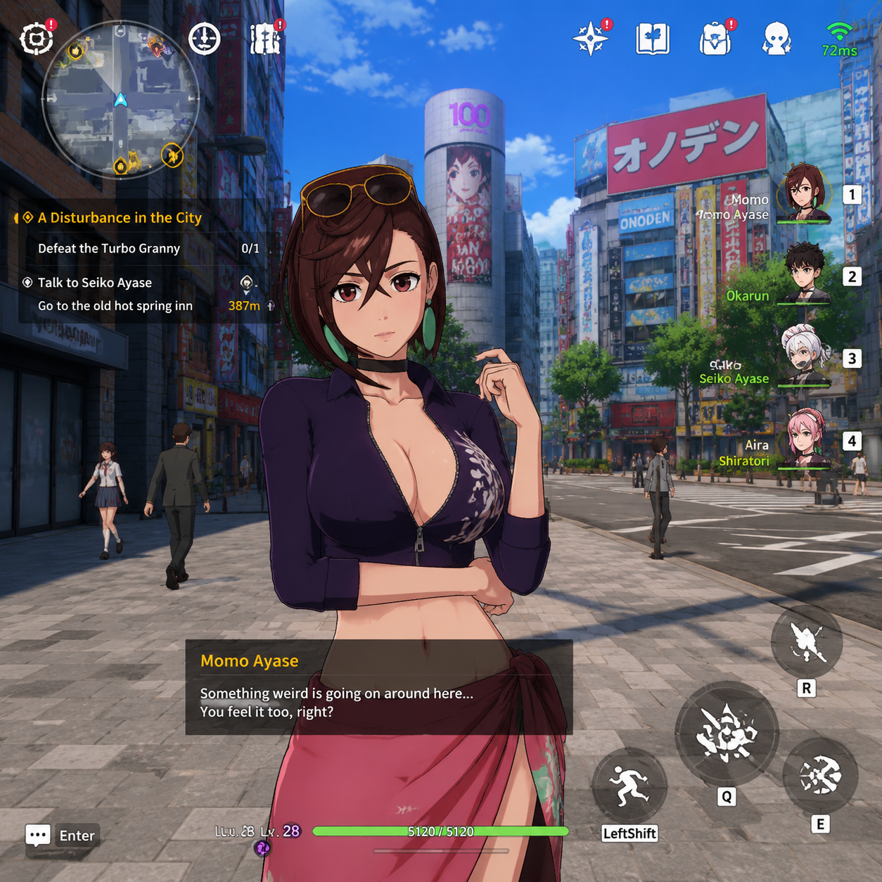 城市 RPG 中身穿妮可·罗宾服装的绫濑桃