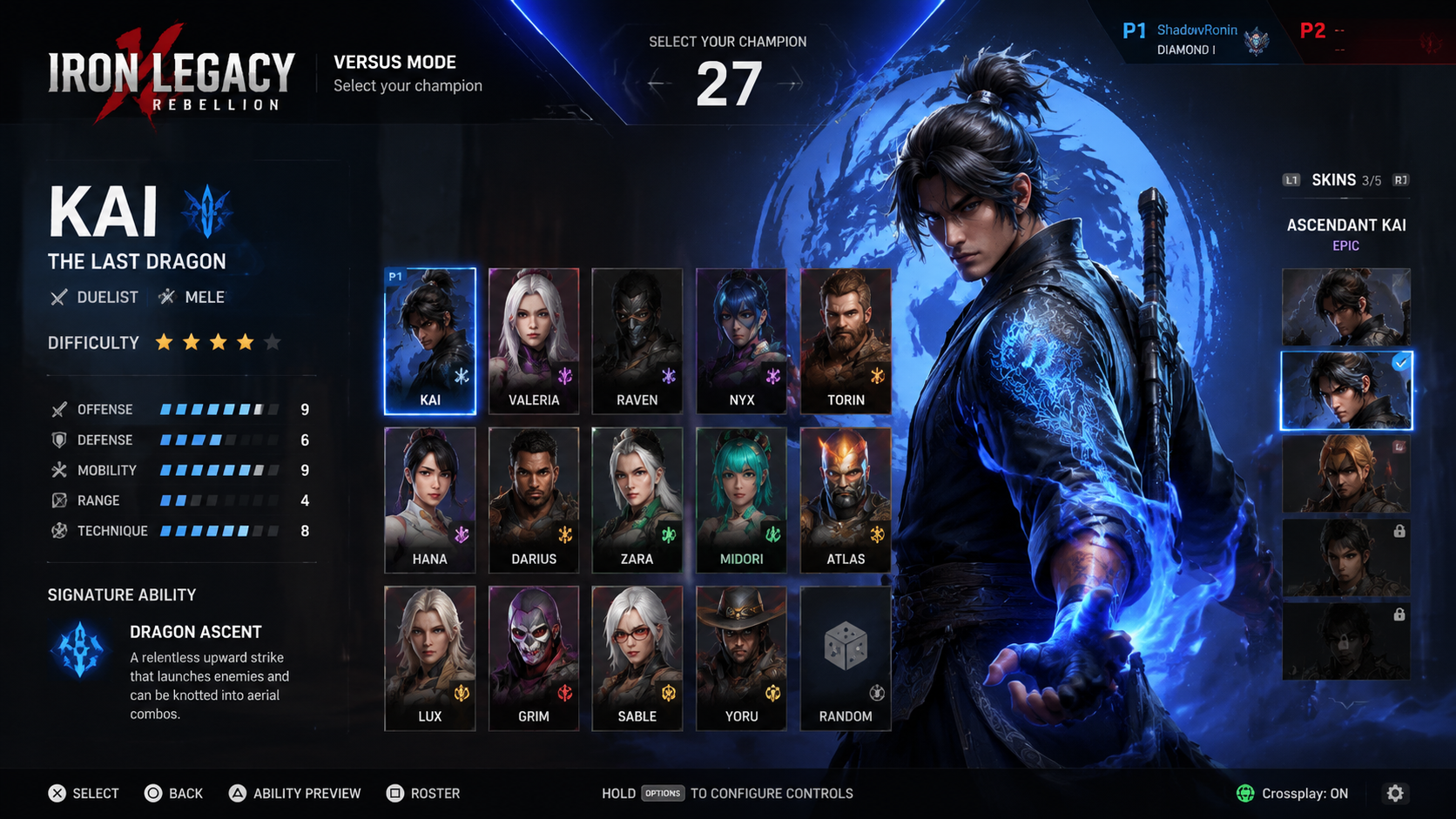 Premium Game Character Select Screen Template