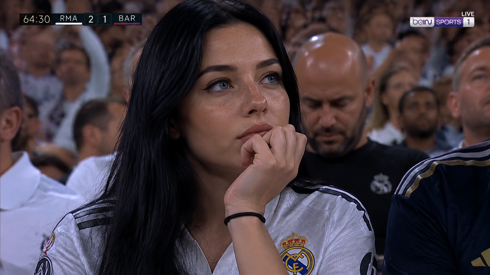 Real Madrid Fan in a Live El Clásico Broadcast