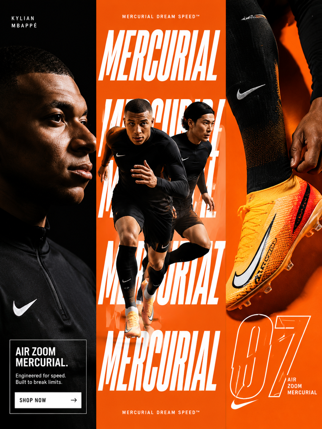 Plantilla de banner hero tríptico para campaña de marca