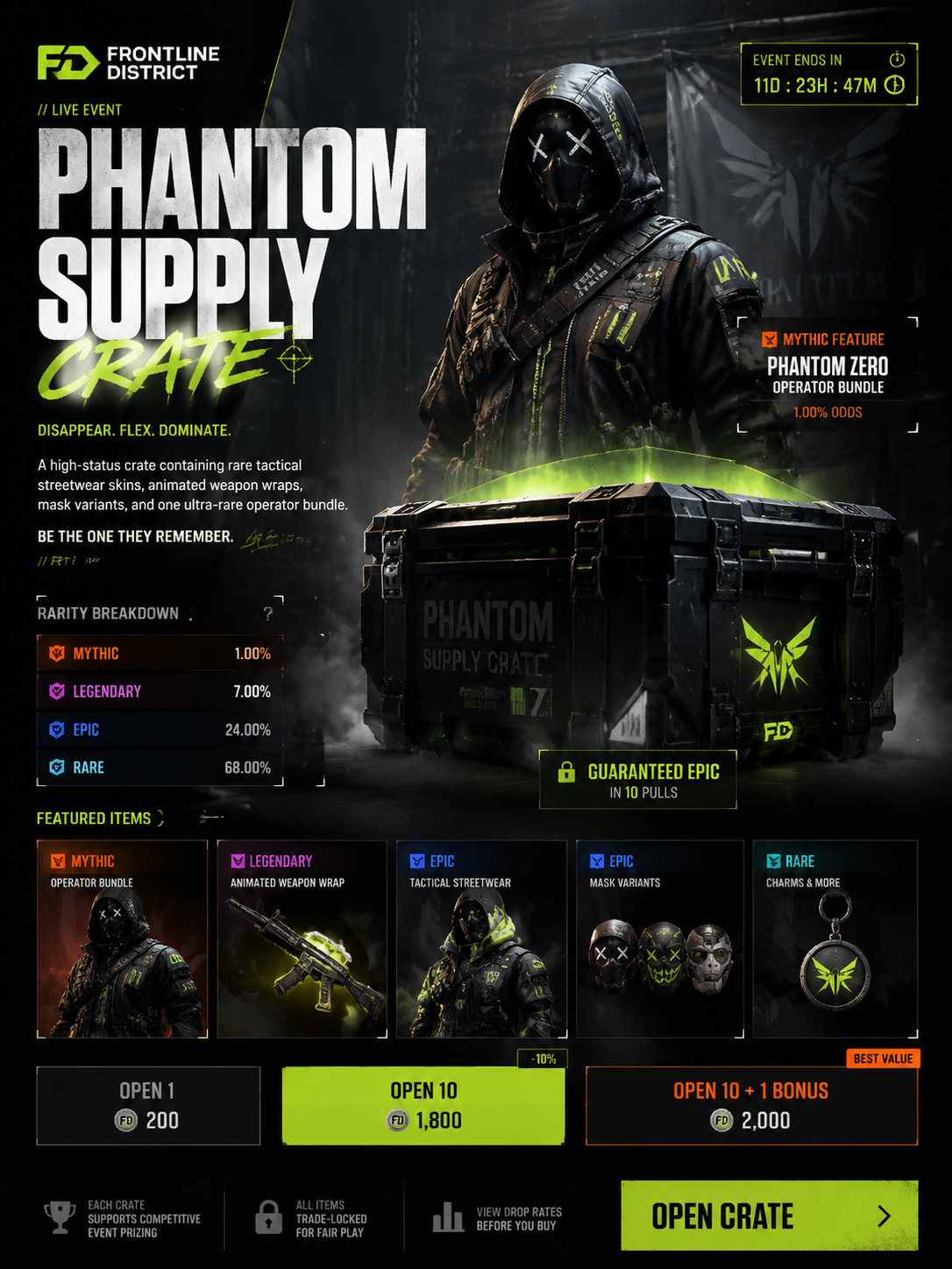 Taktische Lootbox-Werbung für Phantom Supply Crate