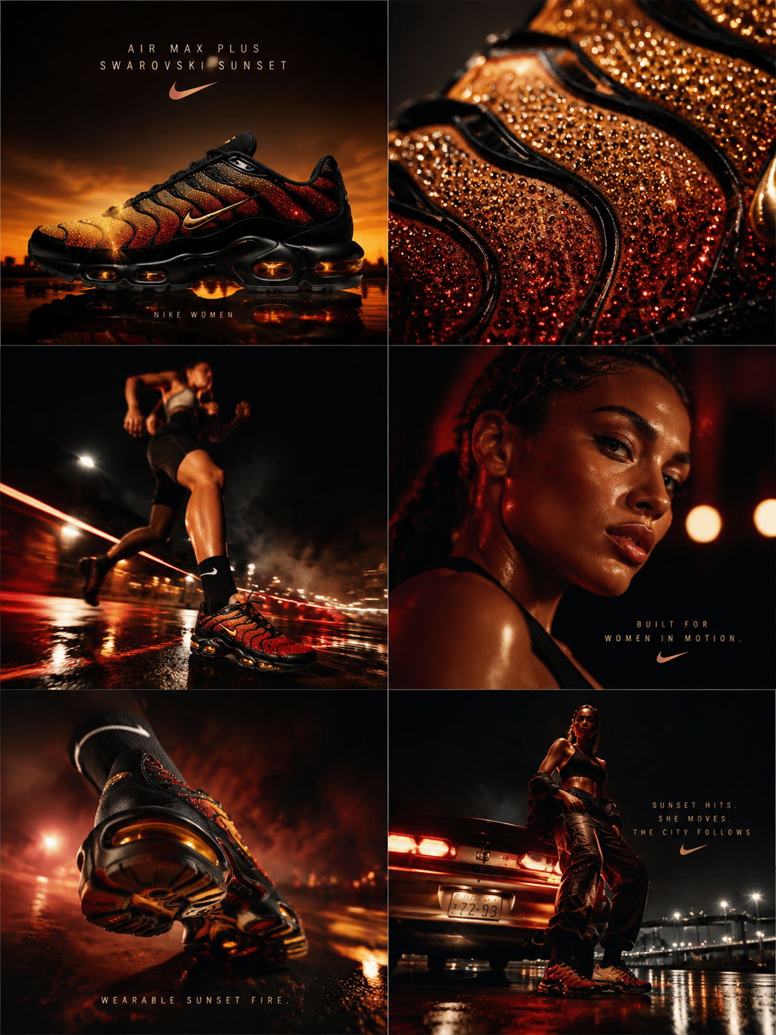 Nike Women Air Max Plus Swarovski Sunset Campaign