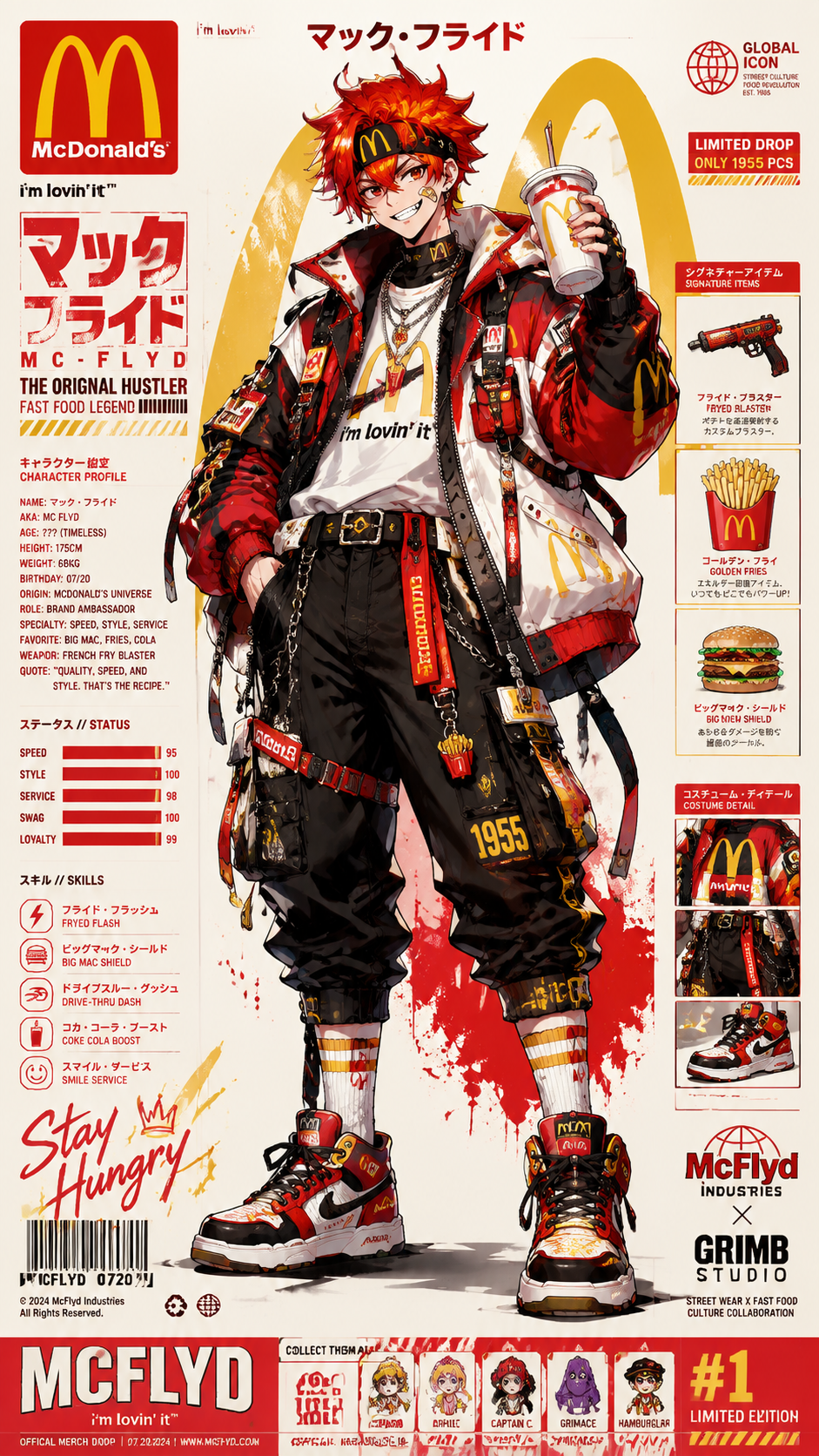 Cyber Streetwear Anime Brand Mascot Poster