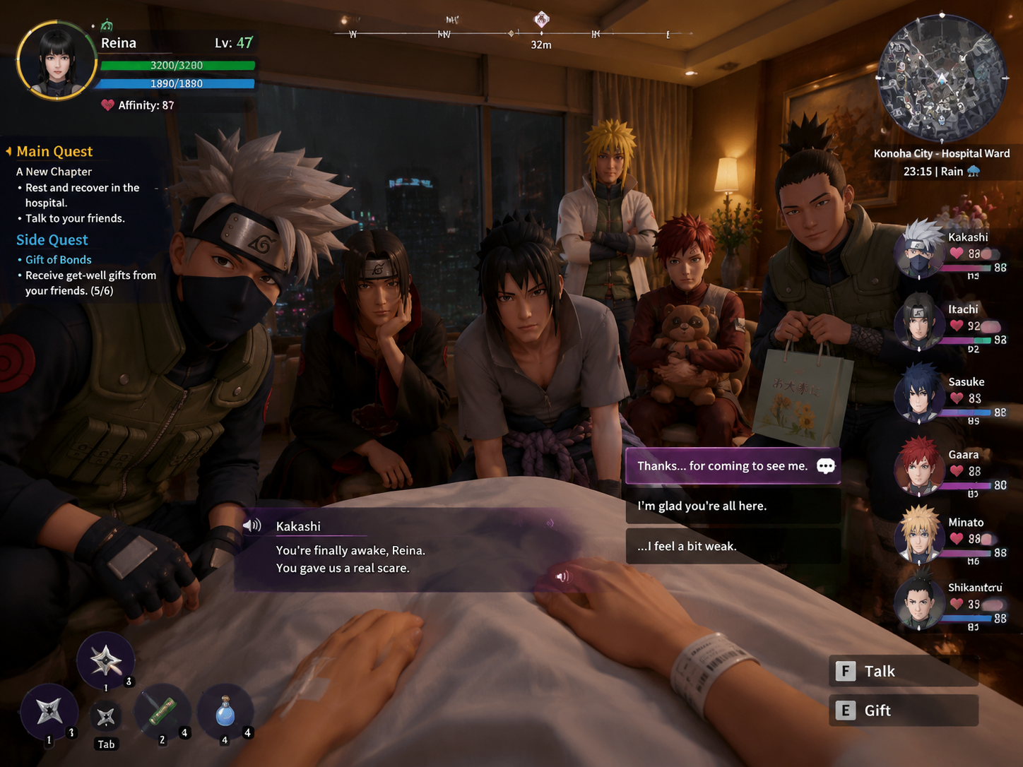 Naruto Heroes Visit Reina in a Hospital RPG