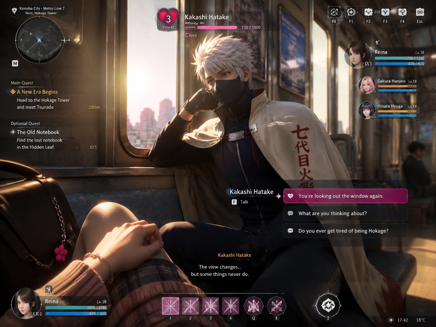 Hokage Kakashi in a Japanese Subway RPG