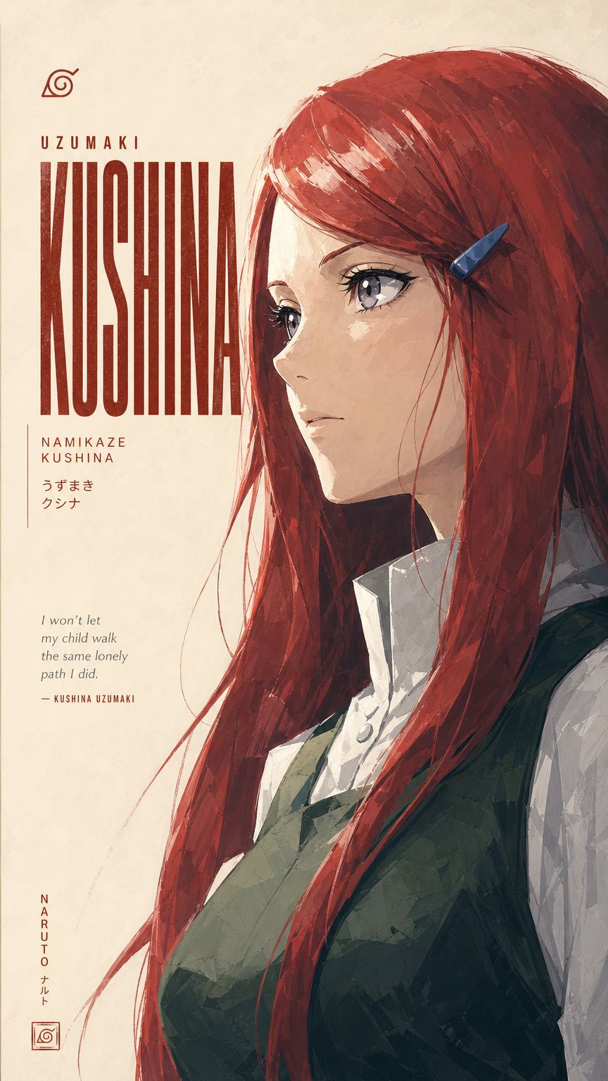Kushina Uzumaki in Faceted Thick-Paint Style
