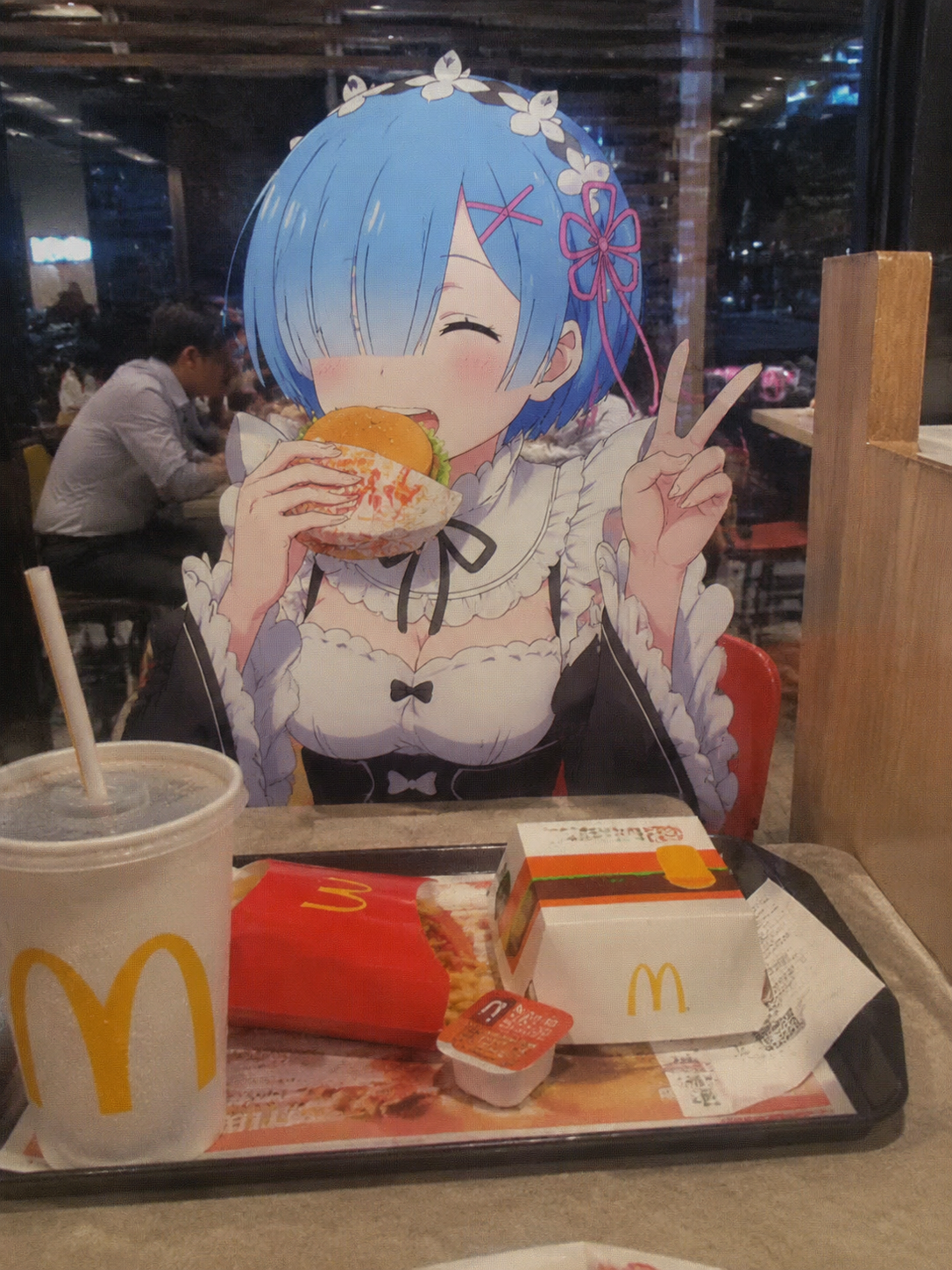 Rem Eating Burgers in the Real World