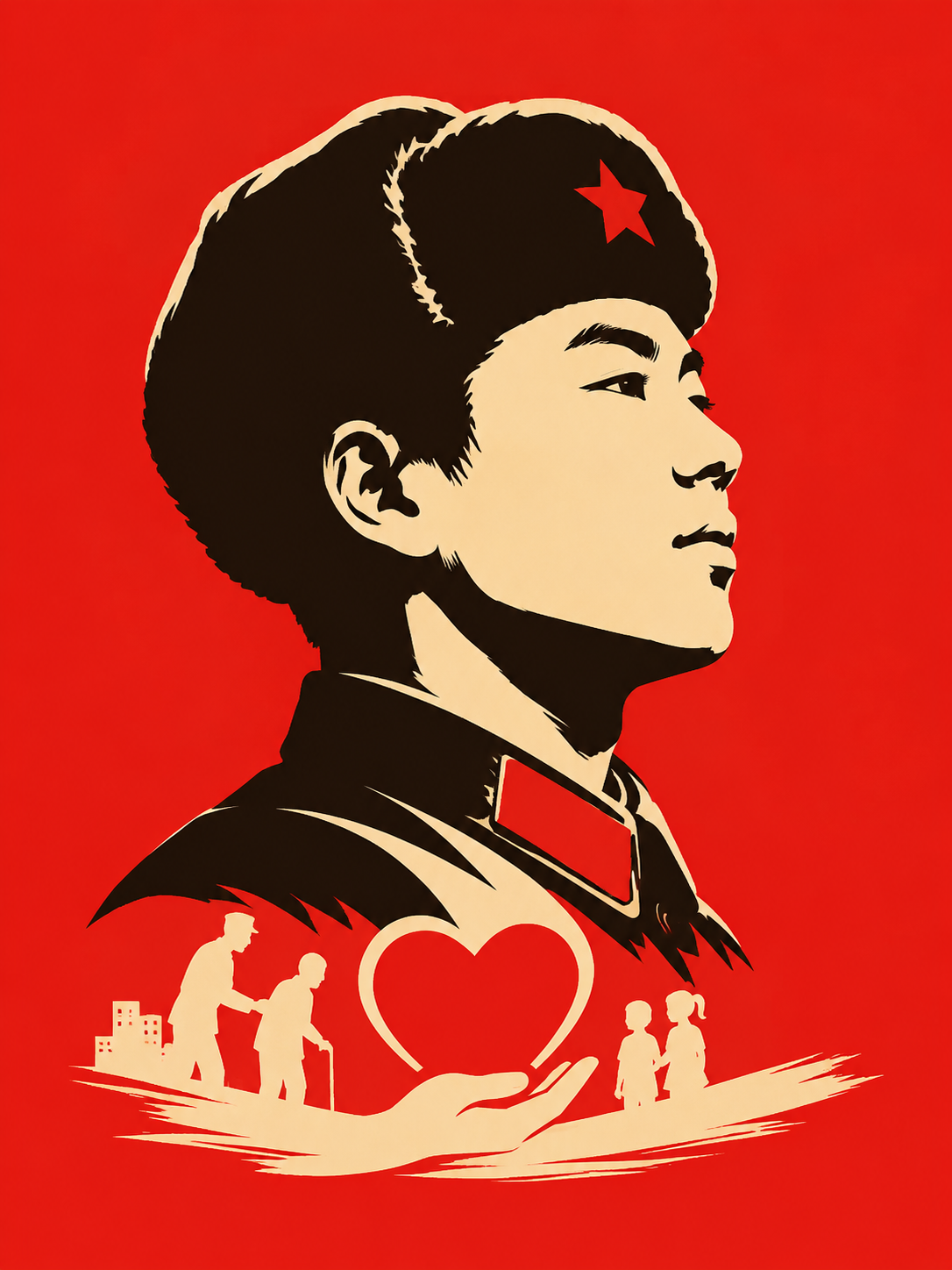 Lei Feng in Retro Propaganda Style
