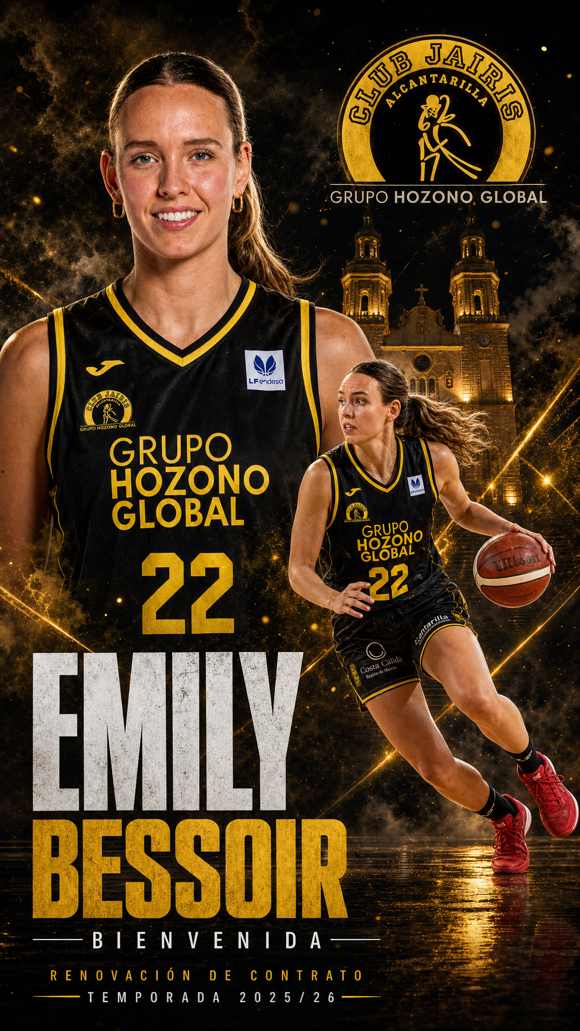 Vertragsverlängerungs-Poster für Emily Bessoir bei Jairis