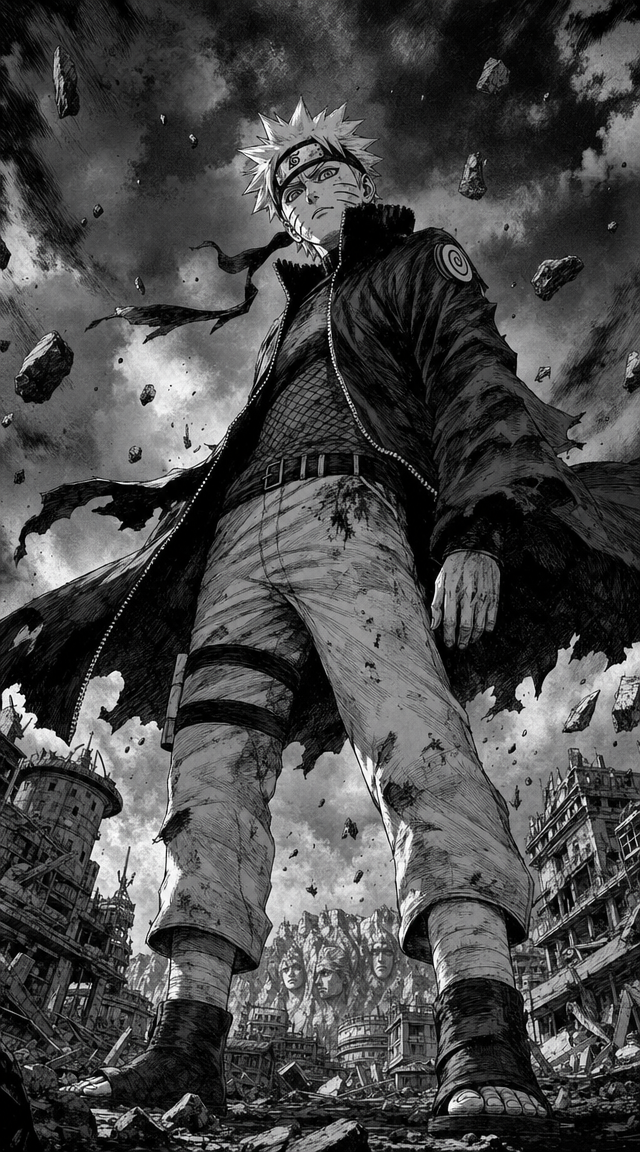 Naruto Above the Ruined Leaf Village