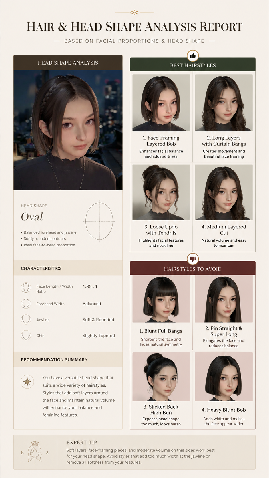 Head Shape and Hairstyle Analysis Report