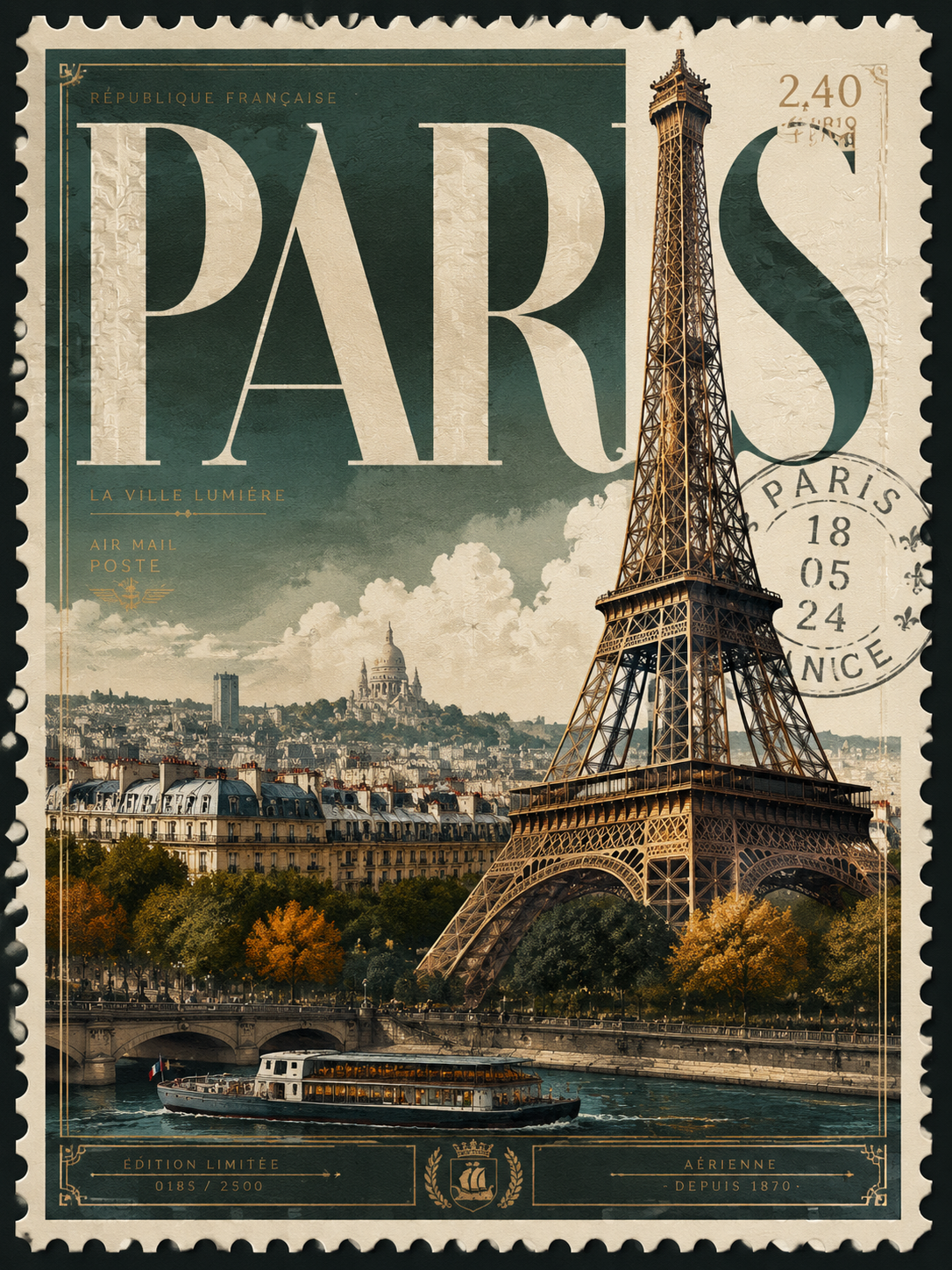 Luxury City Postage Stamp Poster Template