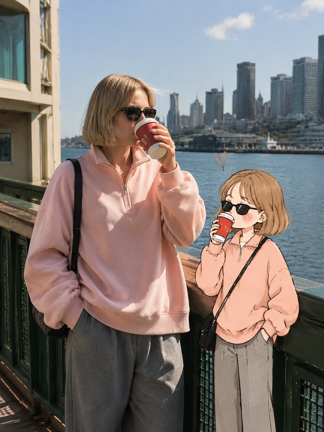Riverside Coffee with a Doodle Companion