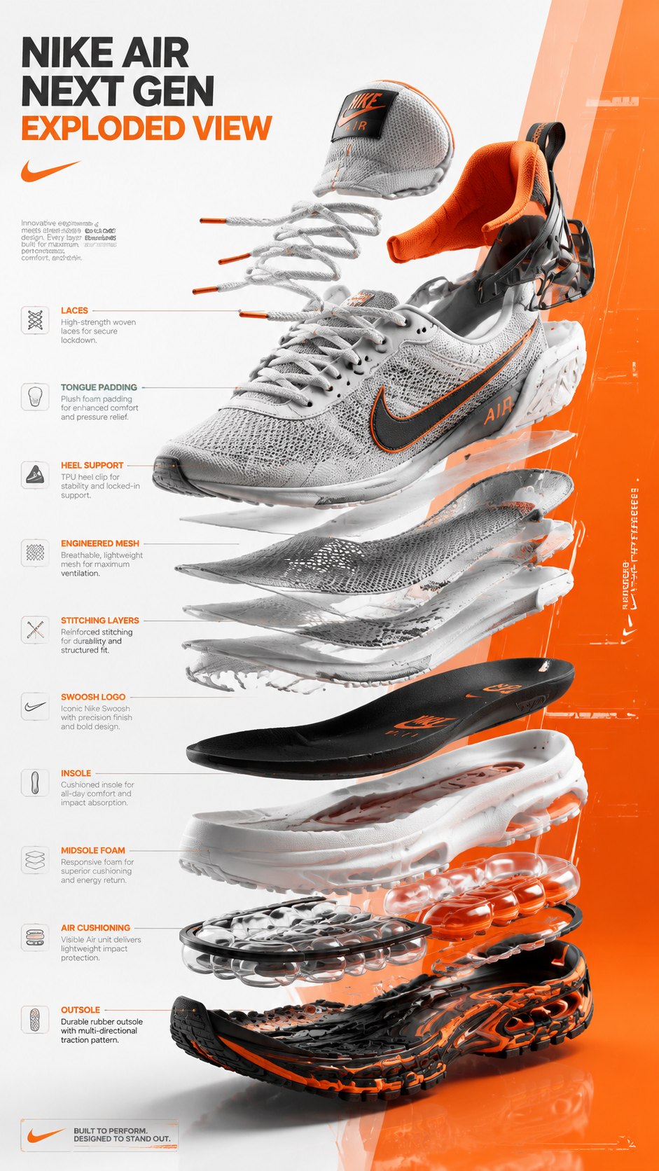 Exploded Futuristic Nike Sneaker