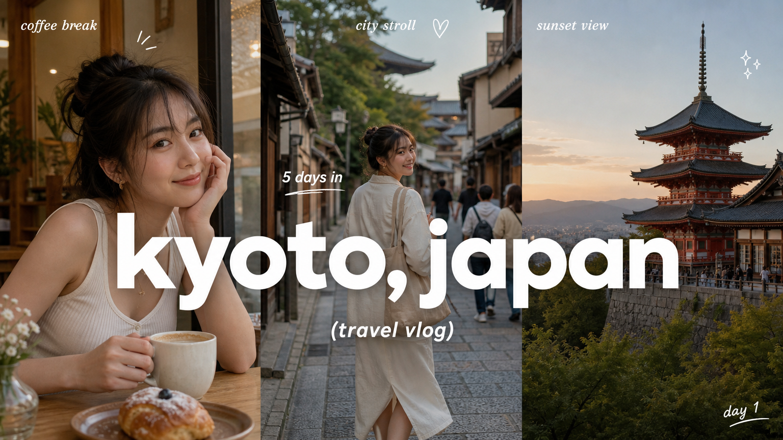 Plantilla limpia de tríptico para vlog de viajes