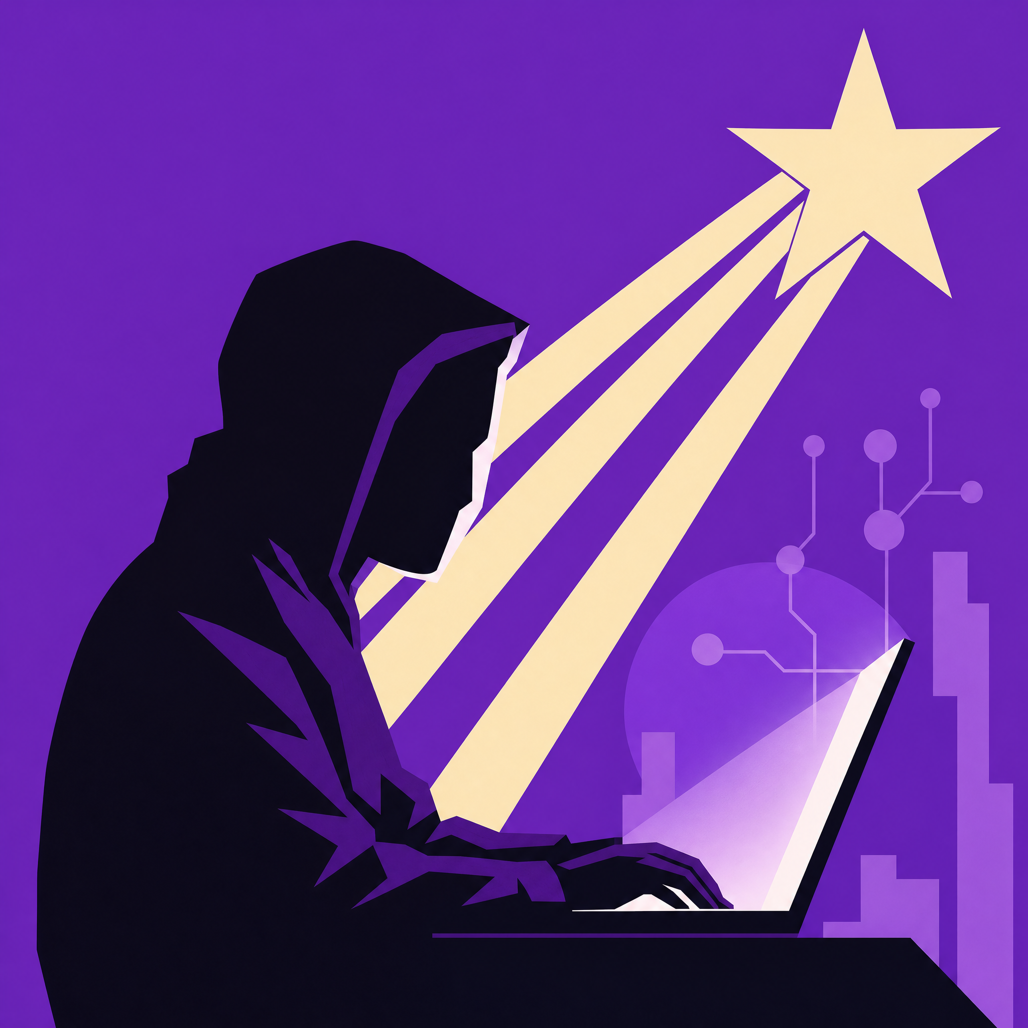 Faceless Developer in Soviet Poster Style