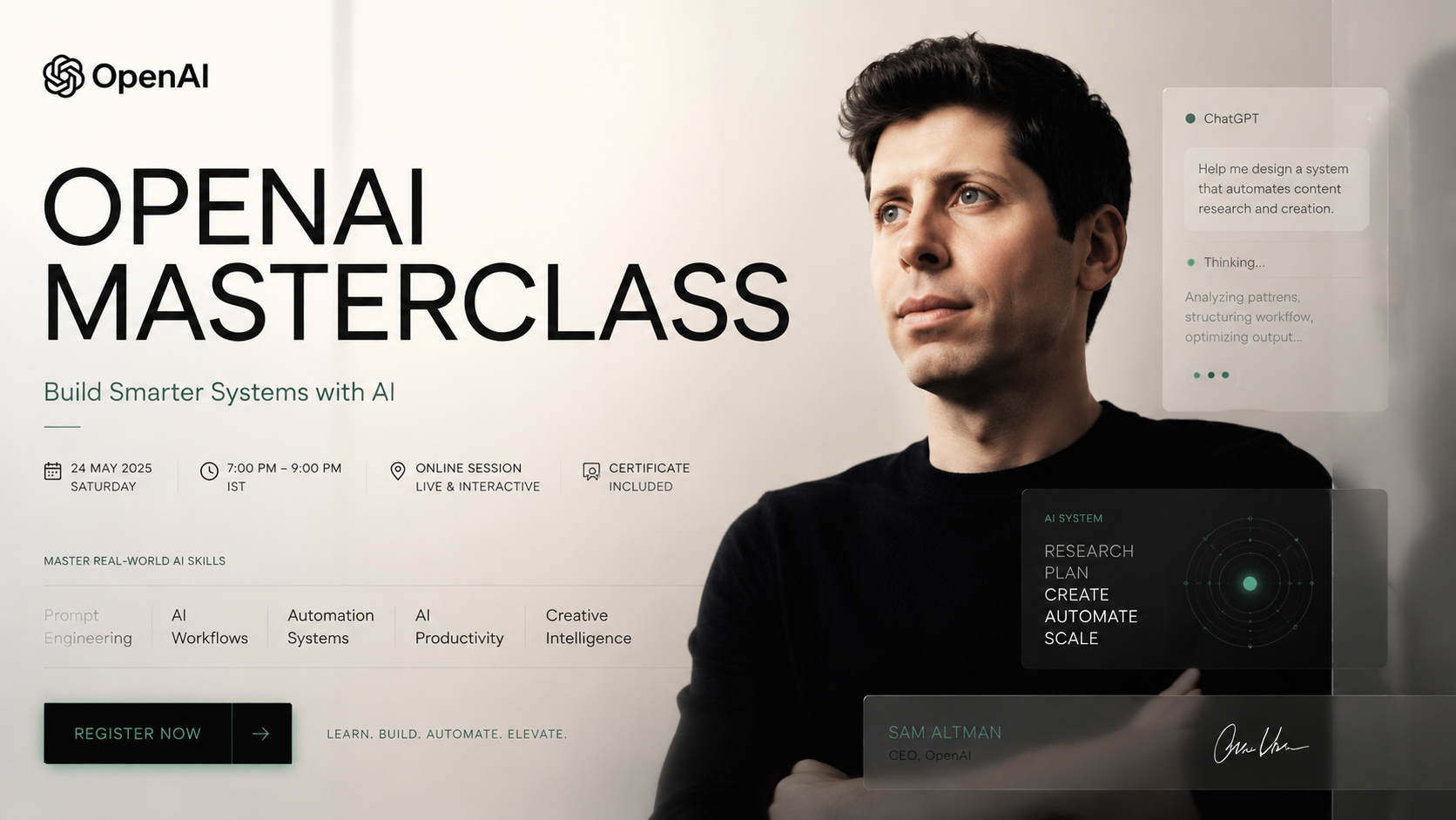 Editorialposter zur OpenAI-Masterclass
