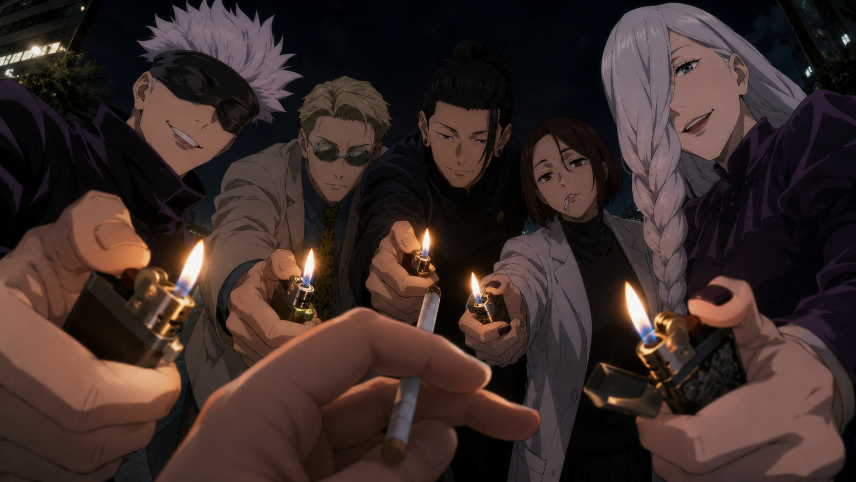 Midnight Circle of Lighters