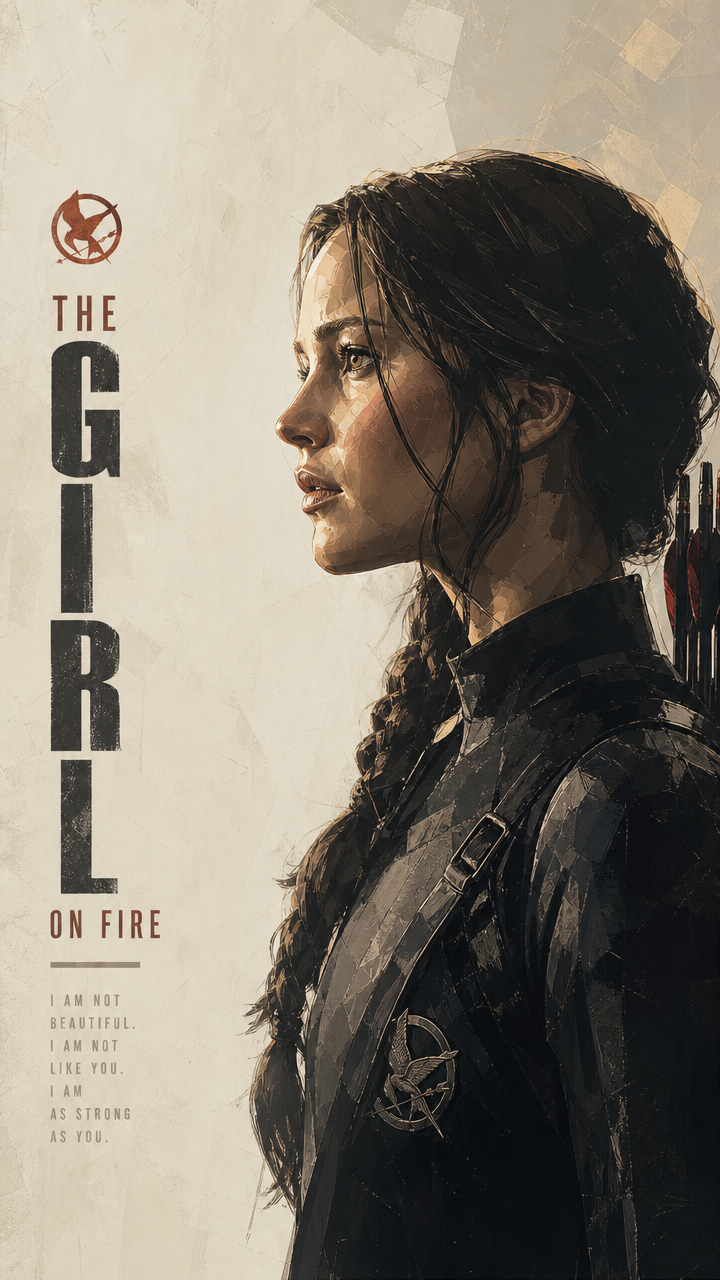 Katniss Everdeen Geometric Painted Portrait