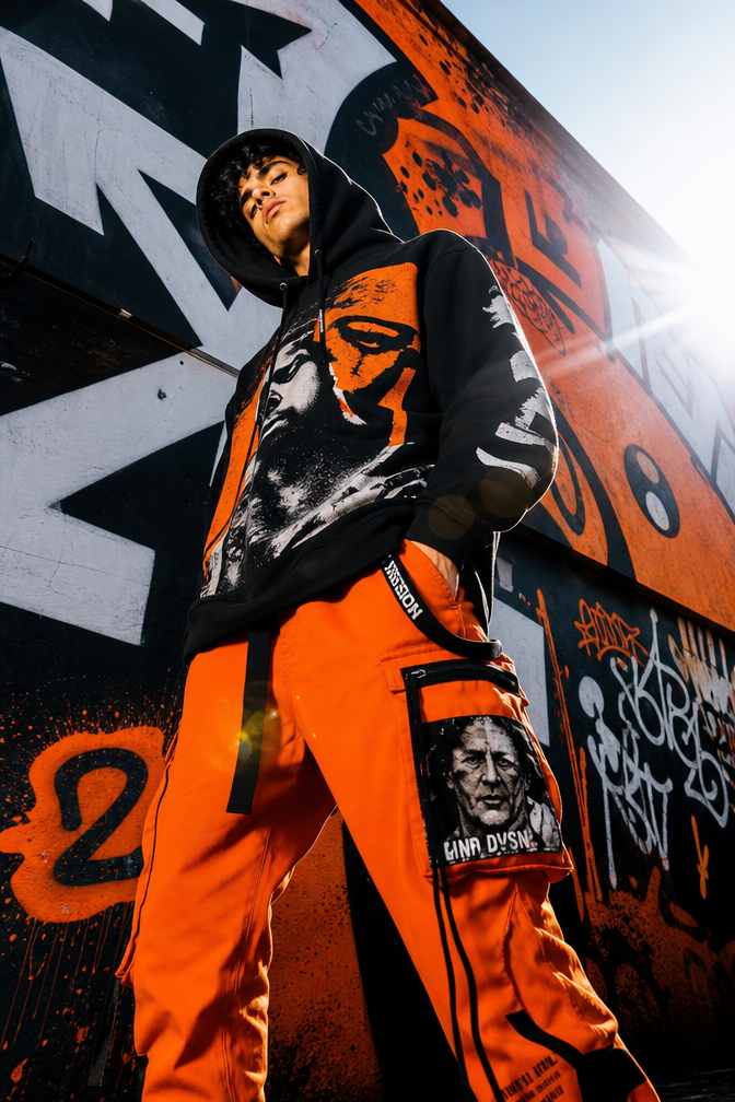 Orange-and-Black Graffiti Streetwear Campaign