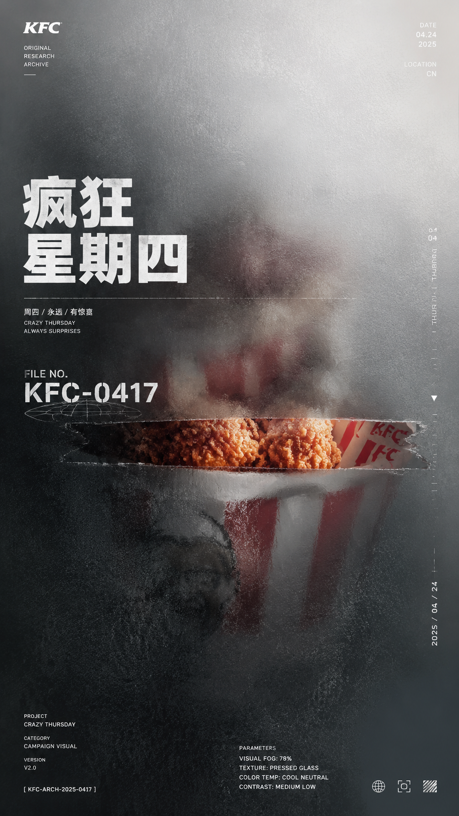疯狂星期四磨砂玻璃封面
