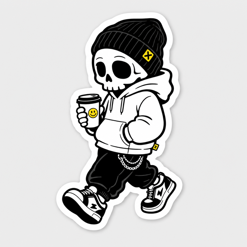 Minimal Monochrome Subject Sticker Template