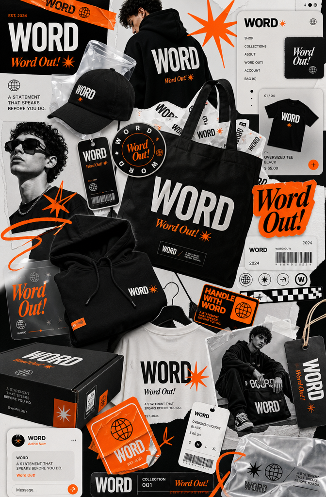 WORDINDUSTRY Neon Orange Brand Moodboard