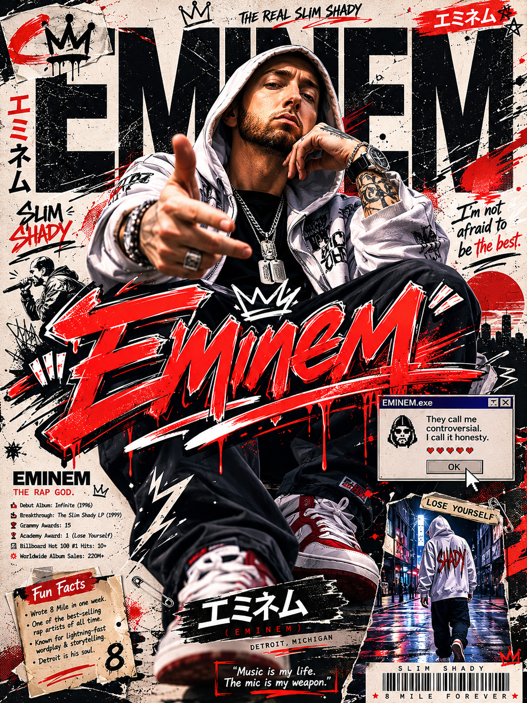 Eminem 日式街头艺术海报