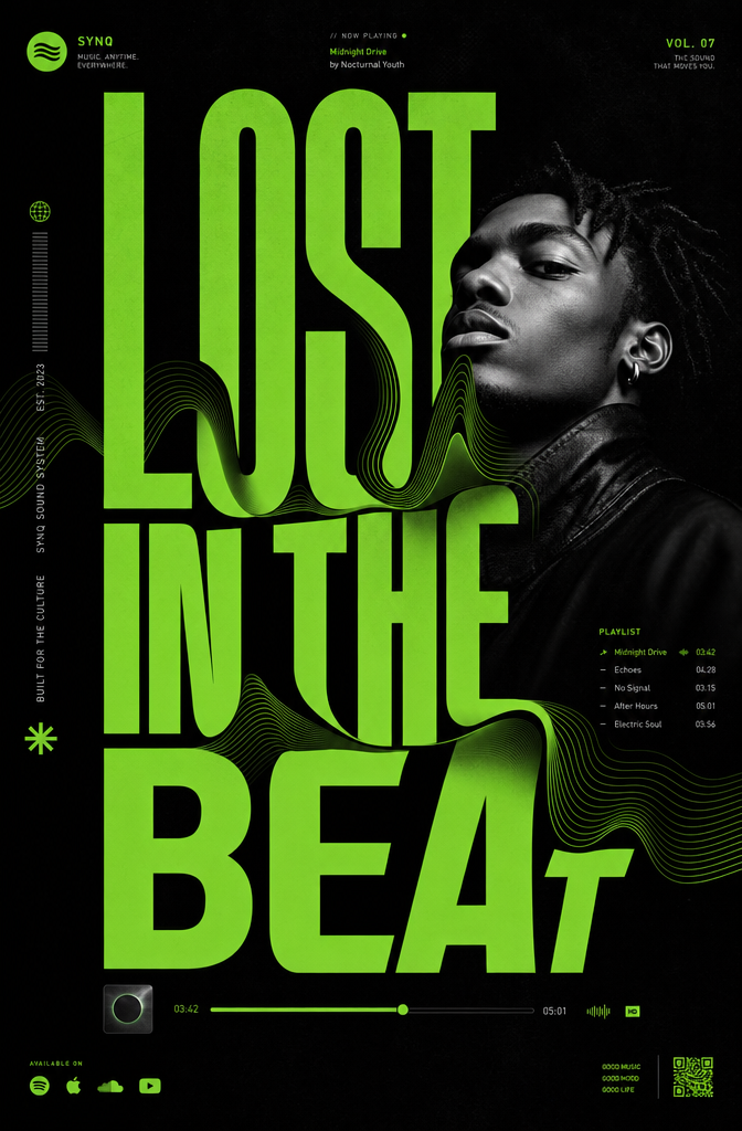 LOST IN THE BEAT Spotify 广告海报