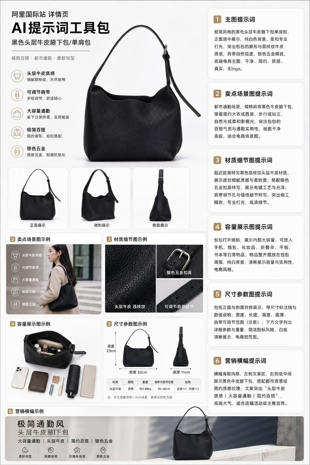 Jeu de prompts pour pages produit Alibaba.com