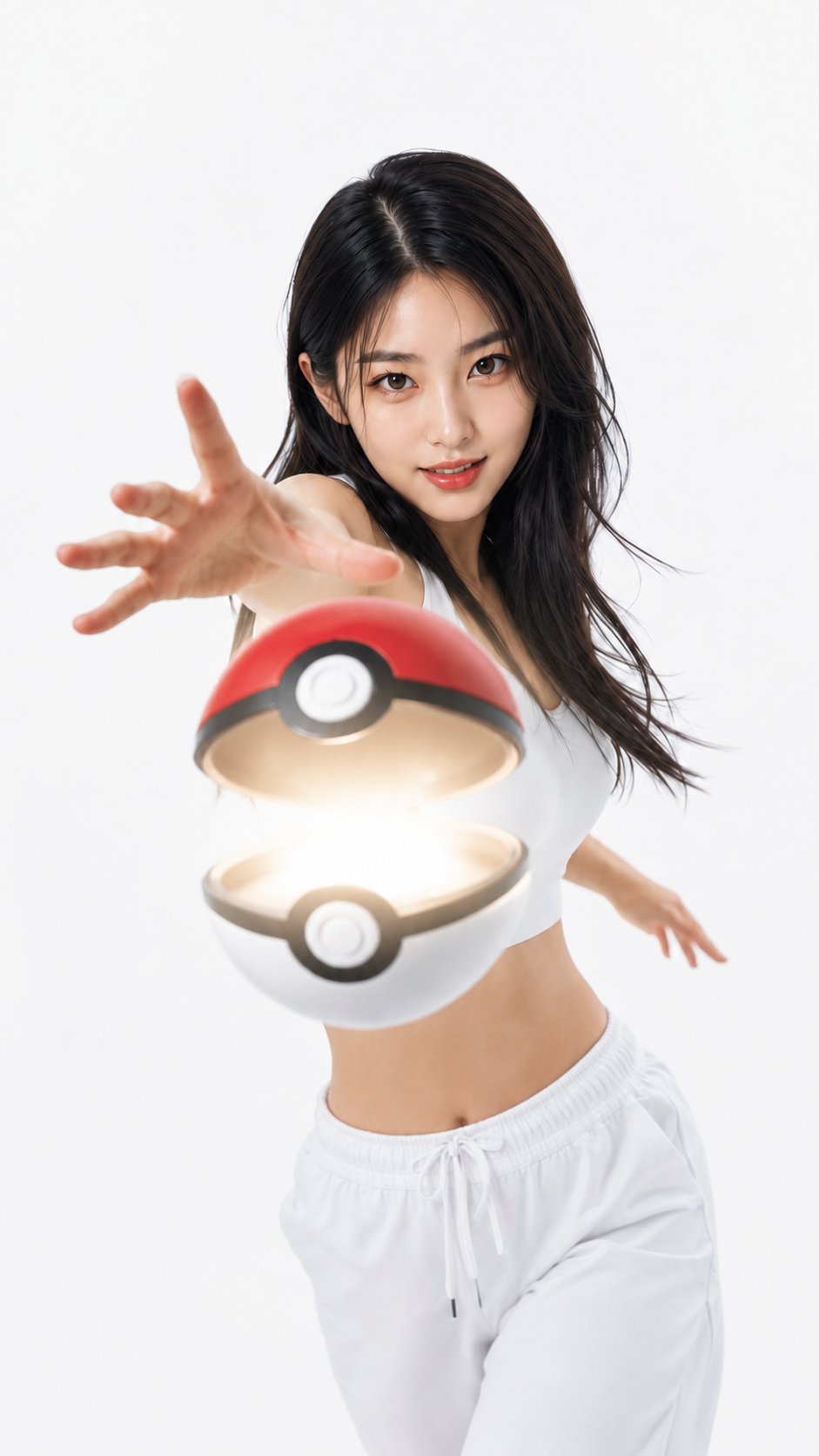 白い光を放つ開いたモンスターボール