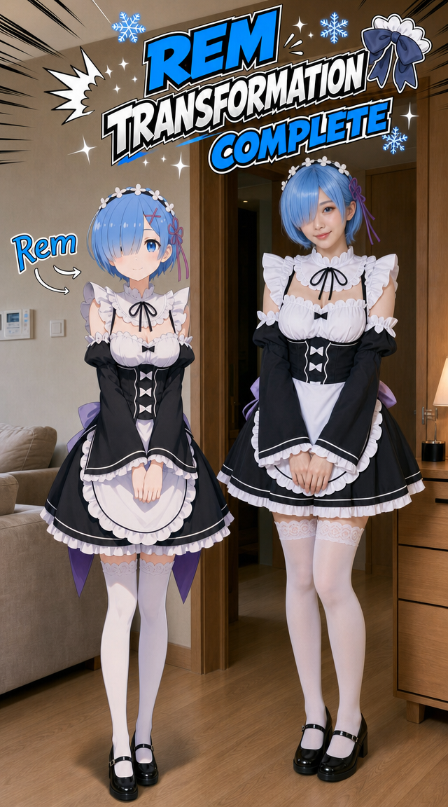 REM TRANSFORMATION COMPLETE Cosplay-Vergleich