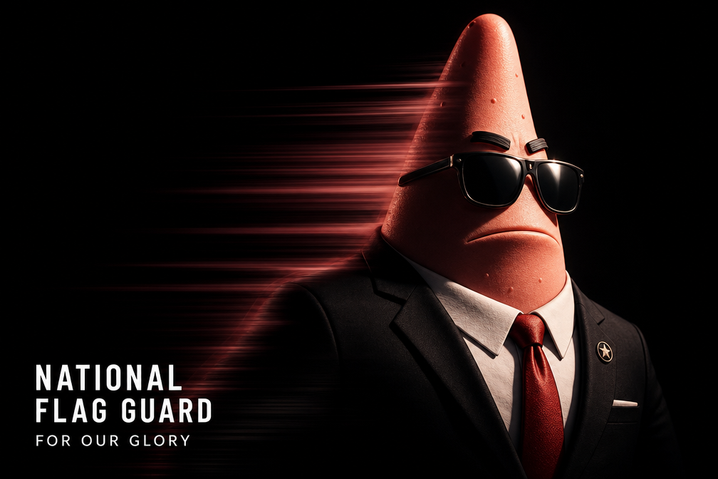Patrick Star National Flag Guard Poster