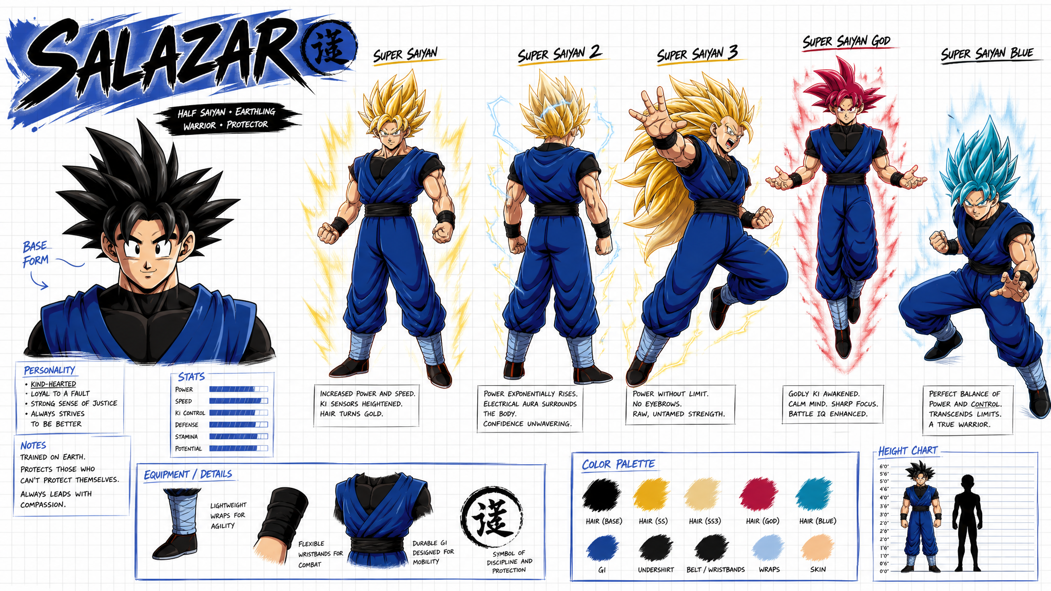Salazar Super Saiyan Reference Sheet