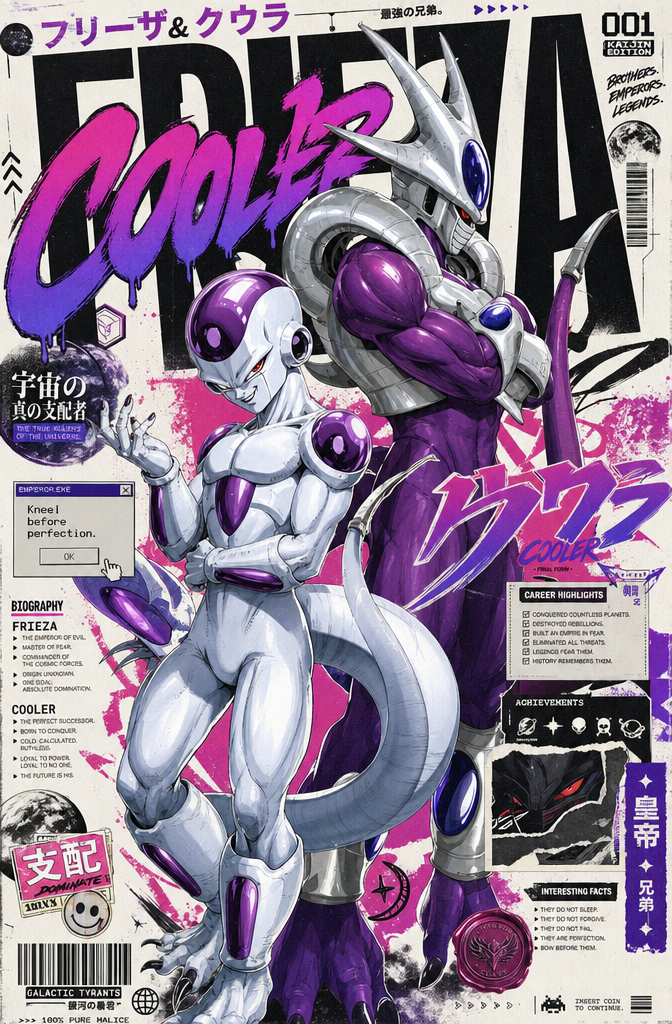 Frieza and Cooler Japanese Street-Art Poster