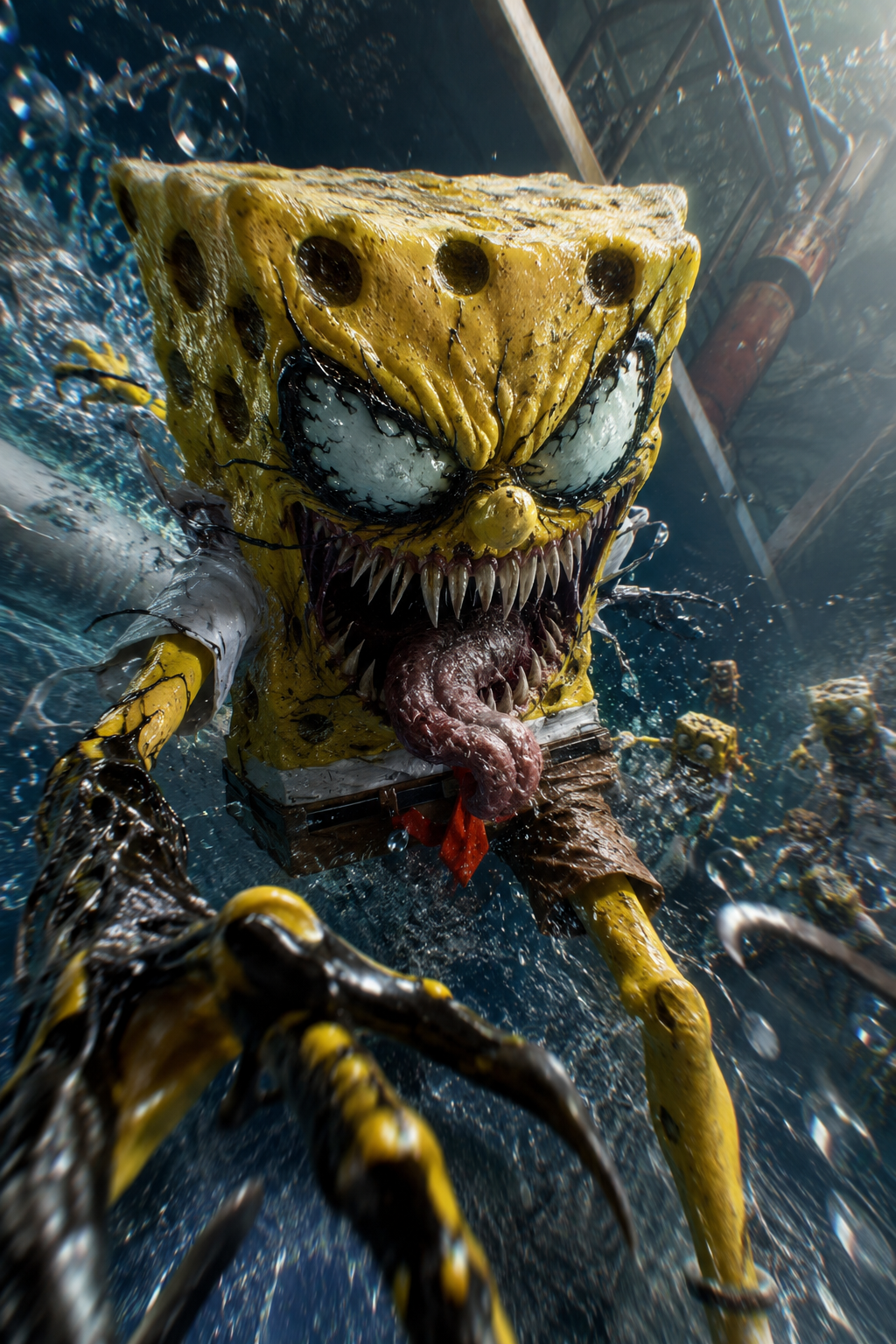 Venomous Sponge Hybrid in Fisheye Action