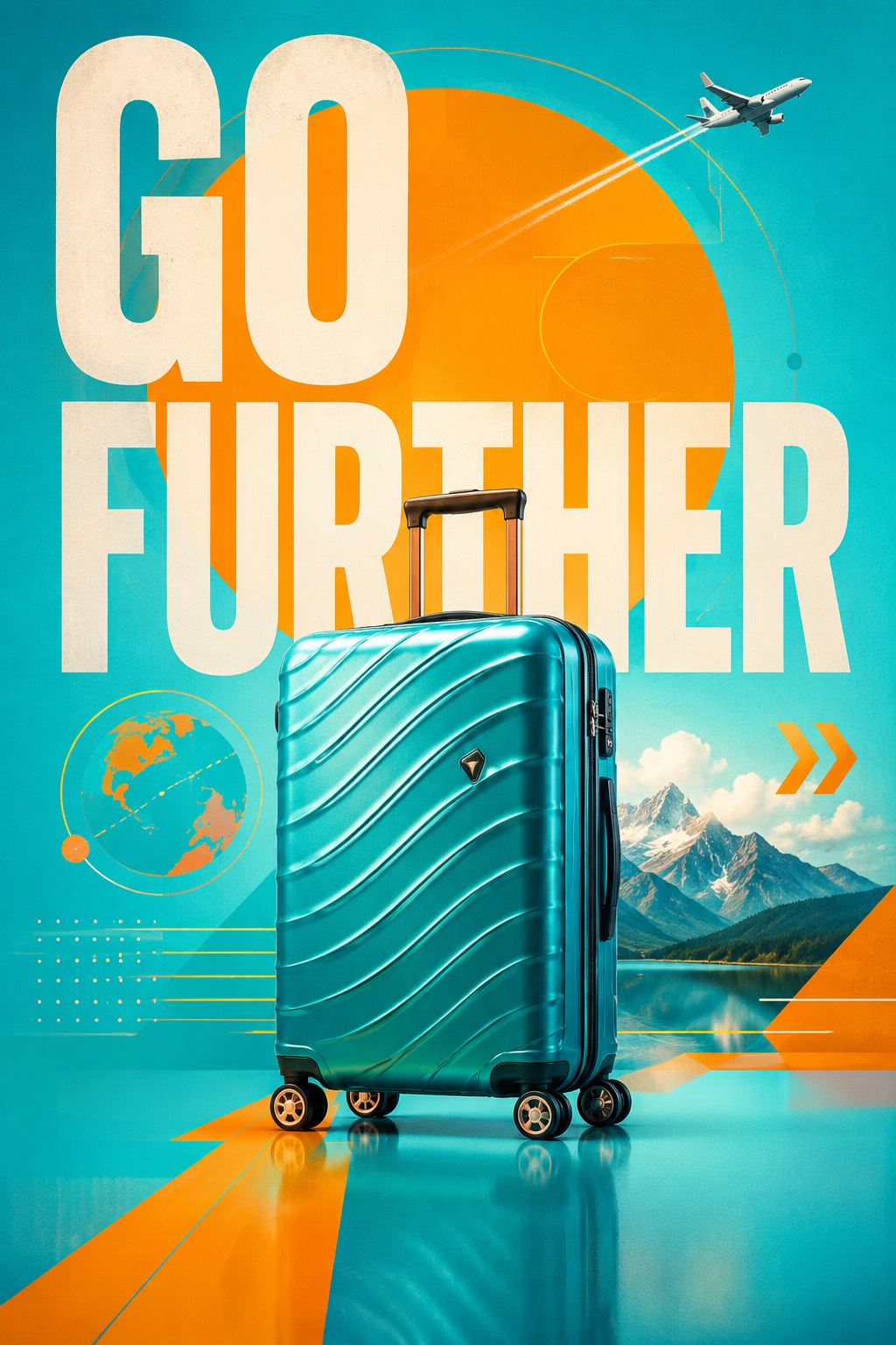 GO FURTHER Premium Suitcase Poster