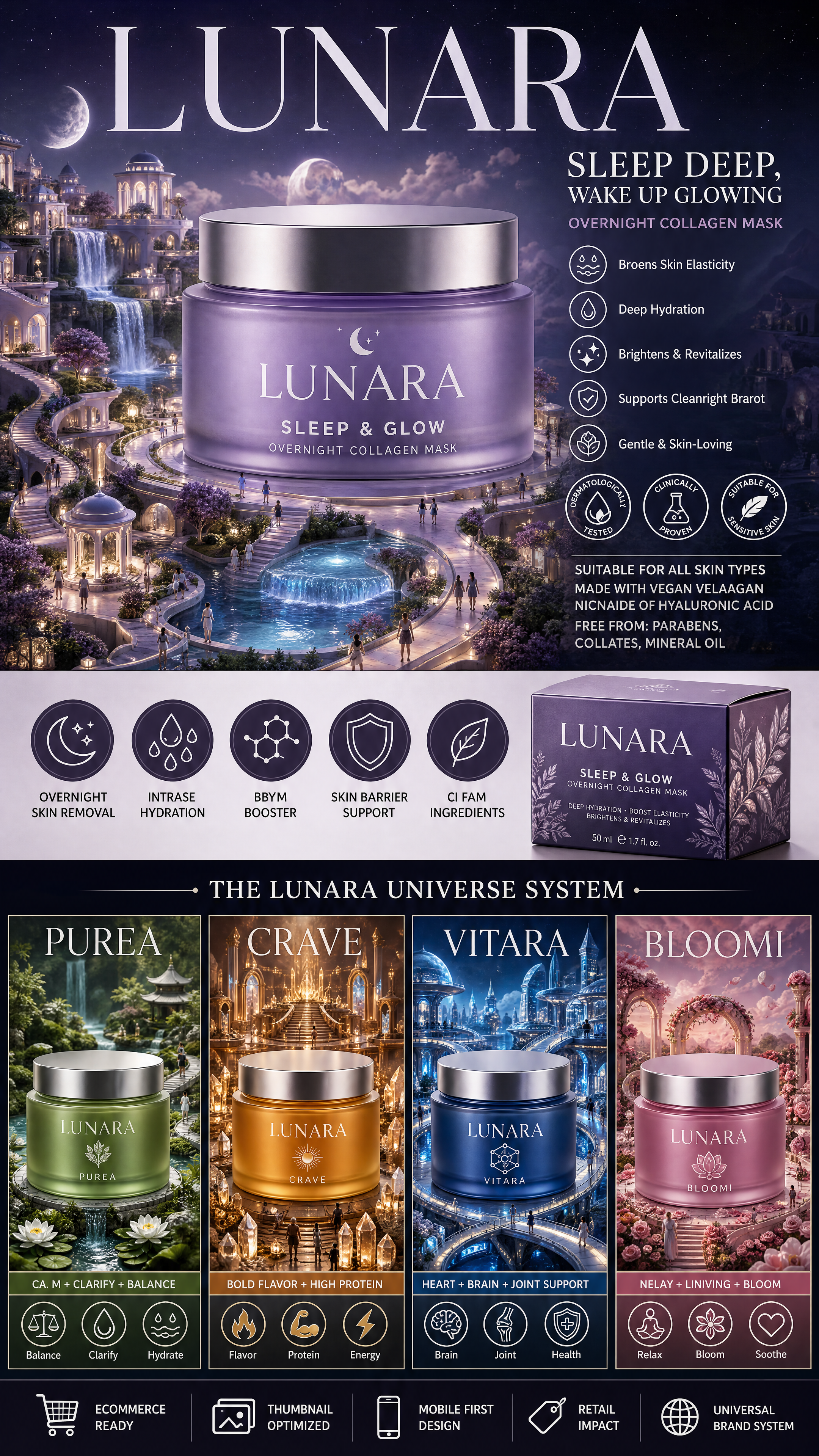 LUNARA Miniature Paradise Skincare Poster