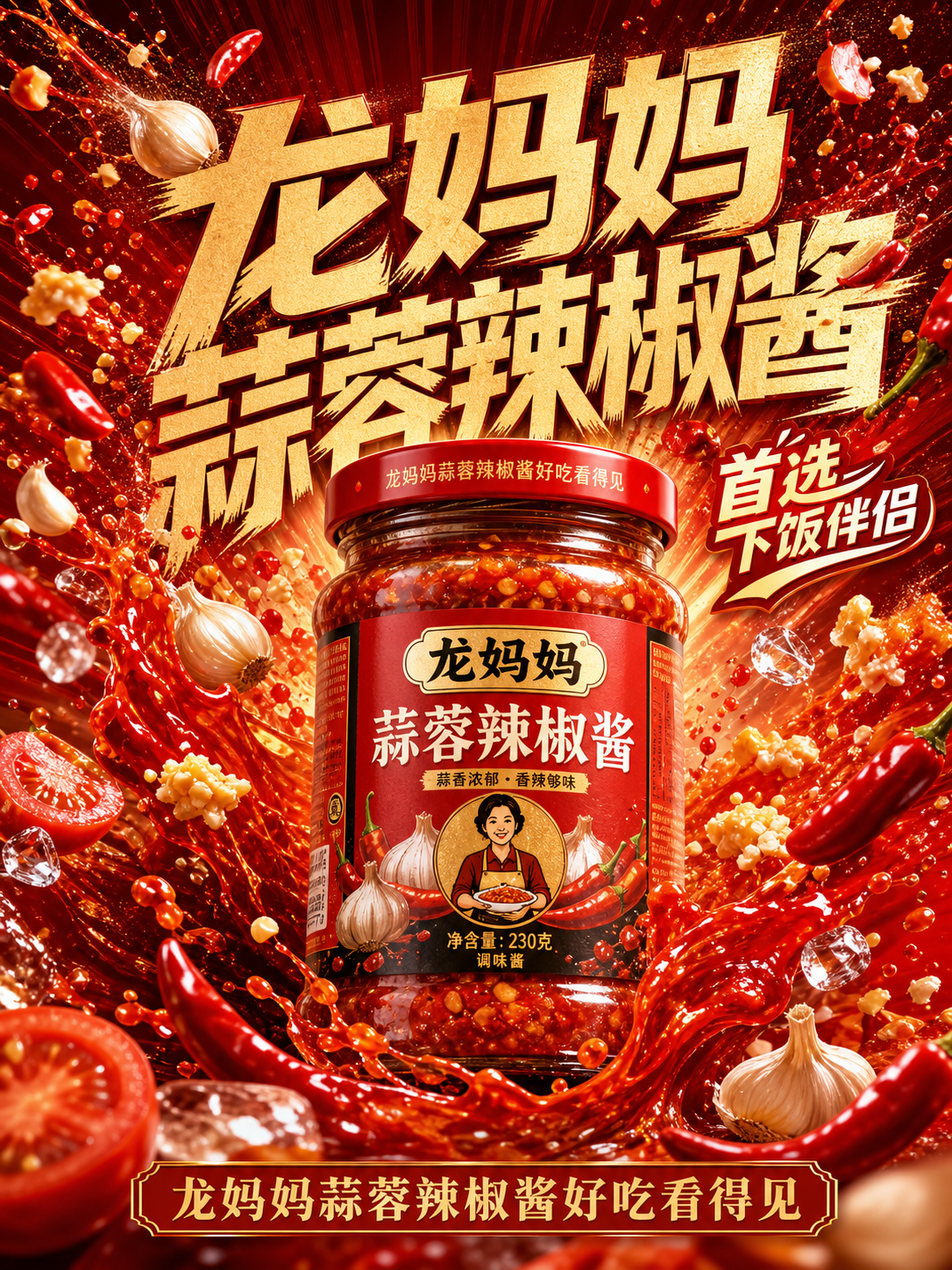 Long Mama Garlic Chili Sauce Ad Template